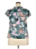 Nine West 100% Polyester Print Teal Short Sleeve Blouse Size XXL - photo 2