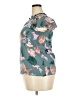Nine West 100% Polyester Print Teal Short Sleeve Blouse Size XXL - photo 5