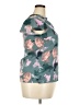 Nine West 100% Polyester Print Teal Short Sleeve Blouse Size XXL - photo 4
