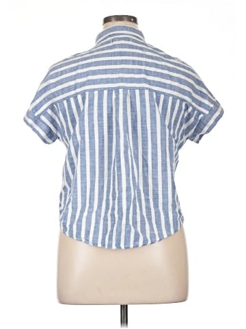Madewell Cropped Button-Down Shirt in Stripe (view 2)