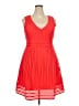 J.Crew 100% Polyester Solid Red Orange Cocktail Dress Size 18 - photo 1