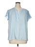 The Limited 100% Polyester Blue Short Sleeve Blouse Size XL - photo 1
