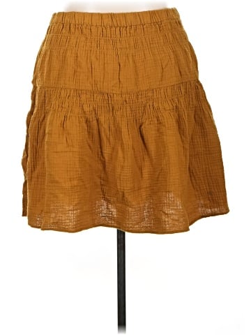 Madewell Double-Gauze Smocked Mini Skirt (view 2)