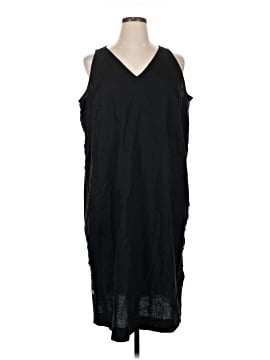 Madewell Plus Linen-Cotton Side-Button Midi Dress (view 1)