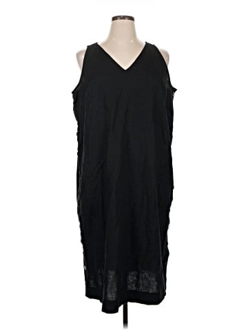Madewell Plus Linen-Cotton Side-Button Midi Dress (view 1)