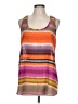 Closet 100% Polyester Stripes Multi Color Orange Sleeveless Blouse Size L - photo 1