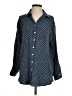 Koch Polka Dots Blue Long Sleeve Button-Down Shirt Size XS - photo 1