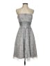 BCBGMAXAZRIA Metallic Silver Cocktail Dress Size 2 - photo 1