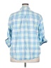 St. John's Bay 100% Cotton Plaid Blue 3/4 Sleeve Button-Down Shirt Size 3X - photo 2