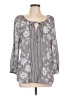 Fred David Gray Long Sleeve Blouse Size L - photo 1