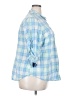 St. John's Bay 100% Cotton Plaid Blue 3/4 Sleeve Button-Down Shirt Size 3X - photo 4