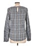 Pilcro Plaid Gray Long Sleeve Blouse Size L - photo 2