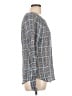Pilcro Plaid Gray Long Sleeve Blouse Size L - photo 4