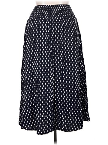 Madewell Smocked-Waist Midi Skirt in Shibori Dot Print (view 2)