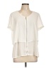 NY Collection Ivory Short Sleeve Blouse Size L - photo 1