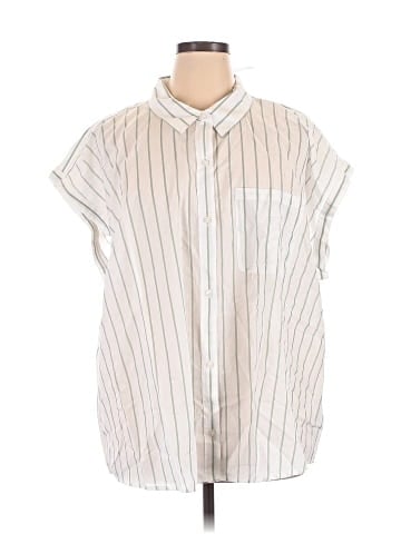 Cosmic Blue Love Sleeveless Button-Down Shirt (view 1)