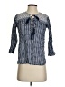 Oliphant 100% Cotton Blue 3/4 Sleeve Blouse Size S - photo 1