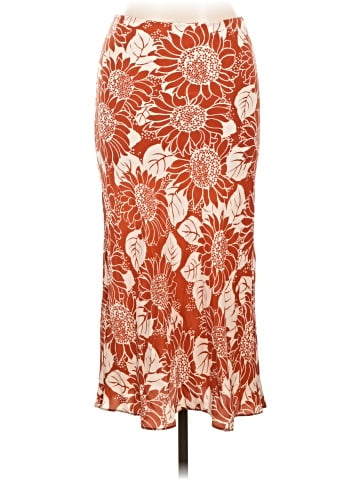 Madewell Silk Midi Slip Skirt in Sunflower Season (view 1)