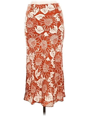 Madewell Silk Midi Slip Skirt in Sunflower Season (view 2)