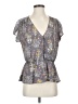 Leith 100% Polyester Gray Short Sleeve Blouse Size S - photo 1