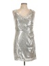 Jay Godfrey 100% Polyester Metallic Silver Cocktail Dress Size 12 - photo 1