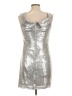 Jay Godfrey 100% Polyester Metallic Silver Cocktail Dress Size 12 - photo 2