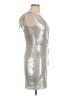 Jay Godfrey 100% Polyester Metallic Silver Cocktail Dress Size 12 - photo 4