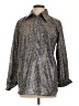 Obermeyer 100% Cotton Floral Gray Long Sleeve Blouse Size L (estimated) - photo 1