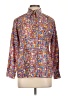 Obermeyer 100% Cotton Print Orange Long Sleeve Button-Down Shirt Size L (estimated) - photo 1
