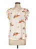Haute Monde 100% Polyester Ivory Short Sleeve Blouse Size L - photo 1