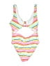Decree Stripes White One Piece Swimsuit Size L - photo 2