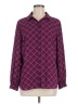 Elle 100% Polyester Argyle Purple Long Sleeve Blouse Size M - photo 1