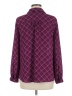 Elle 100% Polyester Argyle Purple Long Sleeve Blouse Size M - photo 2