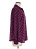 Elle 100% Polyester Argyle Purple Long Sleeve Blouse Size M - photo 4
