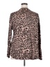 Soft Surroundings Animal Print Brown Long Sleeve Blouse Size 2X - photo 2