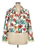 Boston Proper Tropical Floral Green White Jacket Size 18 - photo 1