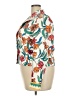 Boston Proper Tropical Floral Green White Jacket Size 18 - photo 5