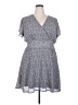 Sugar Lips 100% Polyester Print Gray Casual Dress Size 2X - photo 1