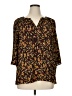 Investments 100% Polyester Brown 3/4 Sleeve Blouse Size XL - photo 1