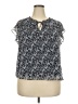 LC Lauren Conrad 100% Polyester Black Short Sleeve Blouse Size XXL Petite - photo 1
