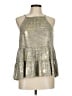 Sunday in Brooklyn Metallic Metallic Silver Sleeveless Blouse Size M - photo 1