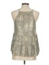 Sunday in Brooklyn Metallic Metallic Silver Sleeveless Blouse Size M - photo 2