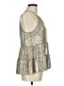 Sunday in Brooklyn Metallic Metallic Silver Sleeveless Blouse Size M - photo 4