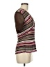 Gerard Darel 100% Rayon Stripes Multi Color Brown Short Sleeve Top Size Med (3) - photo 4