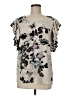Kensie 100% Polyester Ivory Short Sleeve Blouse Size M - photo 1