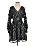 a loves a 100% Polyester Print Black Casual Dress Size S - photo 1