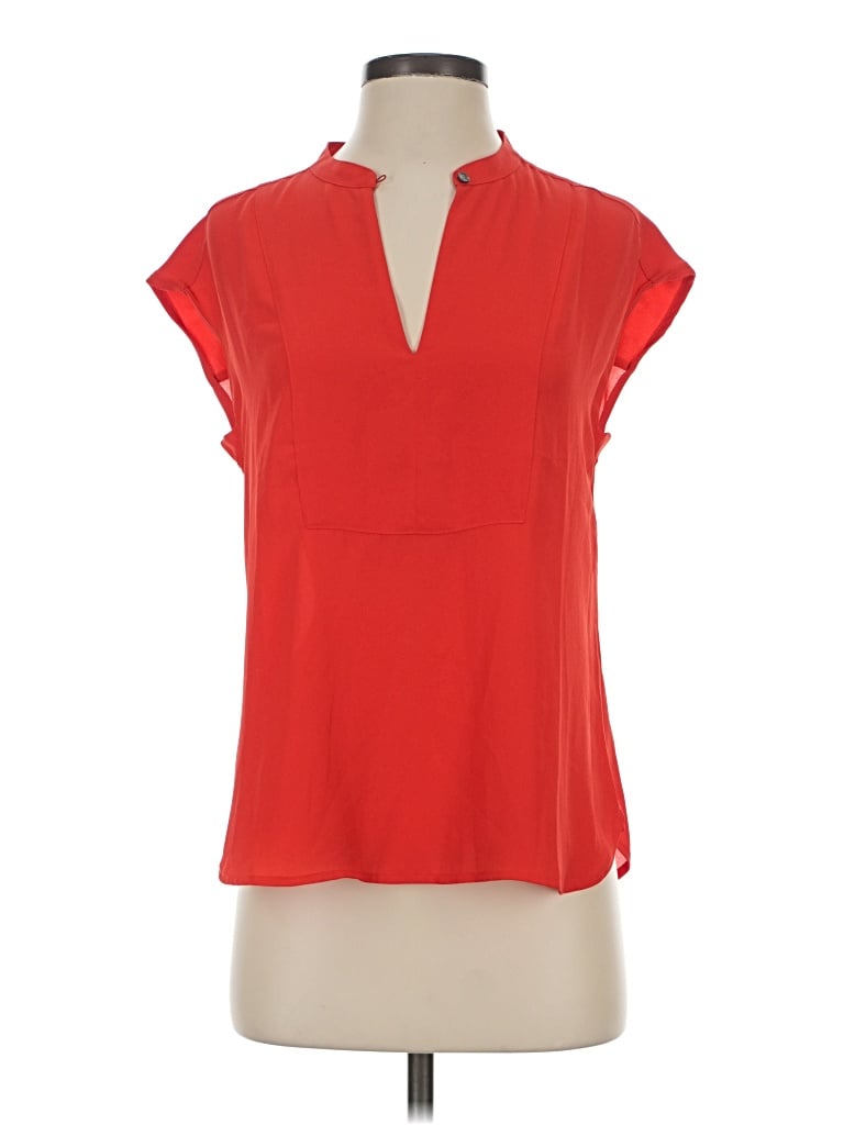 Pre-owned J.crew 365 Short Sleeve Blouse In Red