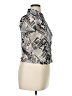 No Boundaries 100% Recycled Polyester Print Silver Short Sleeve Blouse Size XL - photo 4