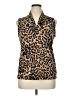 Kasper Animal Print Brown Sleeveless Blouse Size XL (estimated) - photo 1