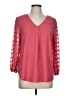 NY Collection 100% Polyester Pink 3/4 Sleeve Blouse Size L - photo 1